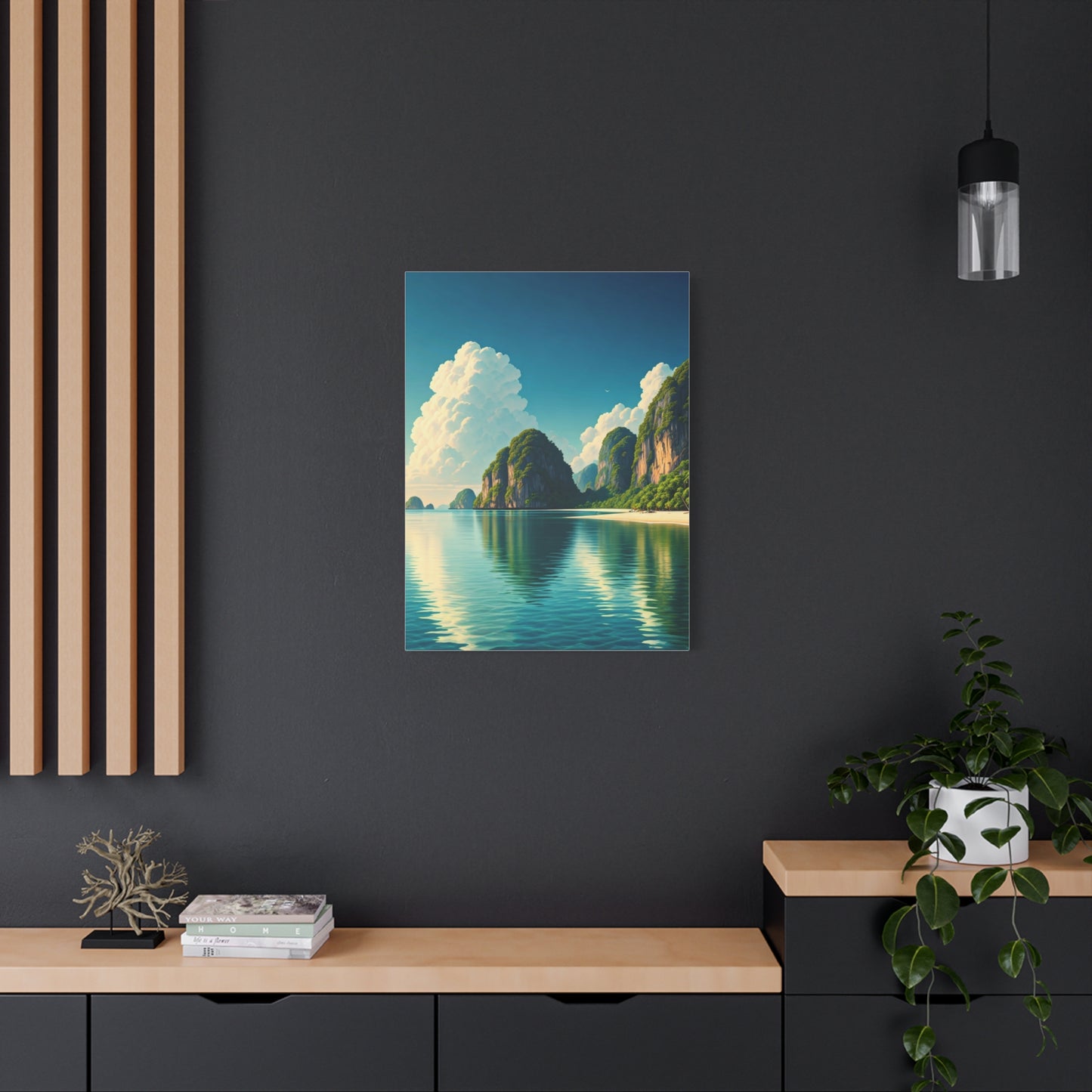 Emerald Lagoon Cliff Reflection Wall Art & Canvas Prints
