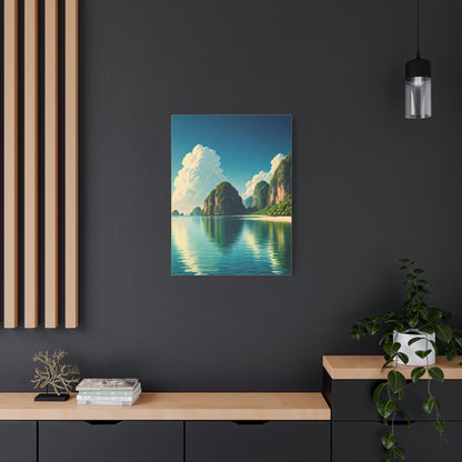 Emerald Lagoon Cliff Reflection Wall Art & Canvas Prints