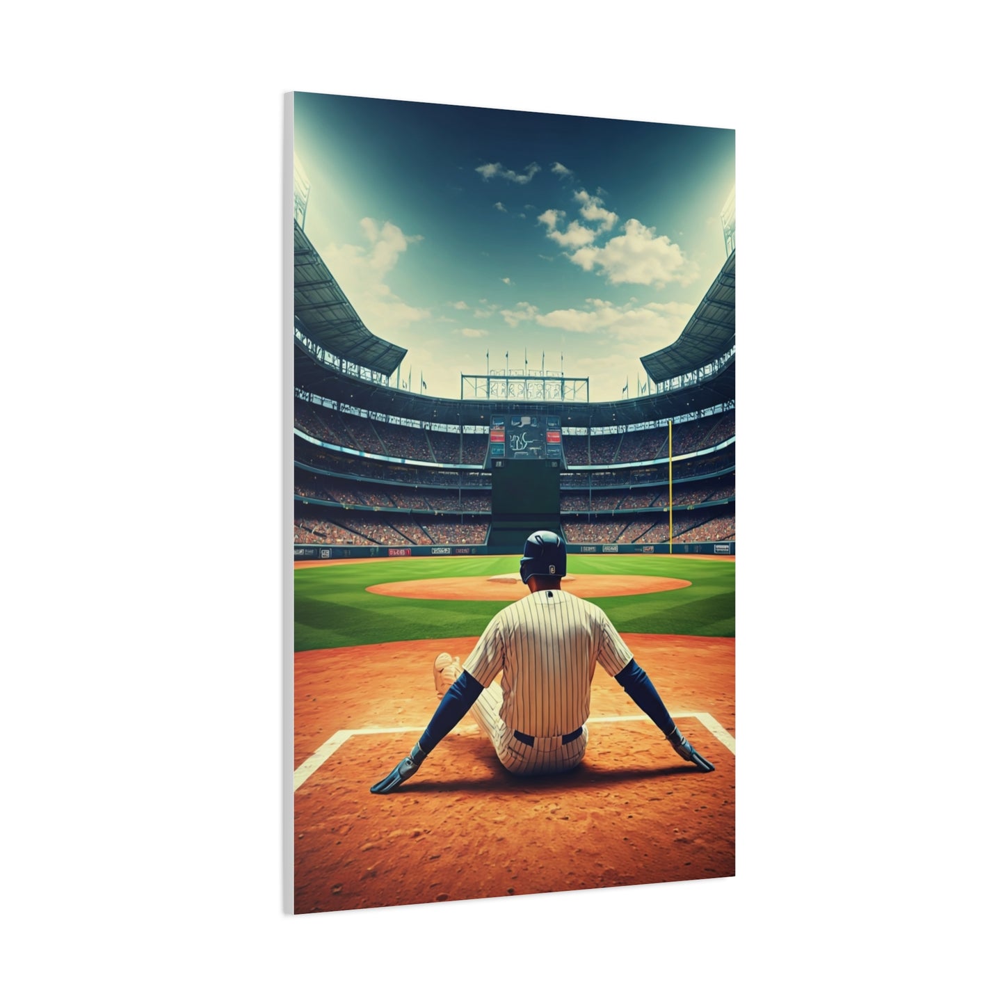 Batter Ready at Home Plate Stadium View Wall Art & Canvas Prints