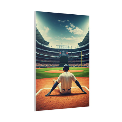 Batter Ready at Home Plate Stadium View Wall Art & Canvas Prints