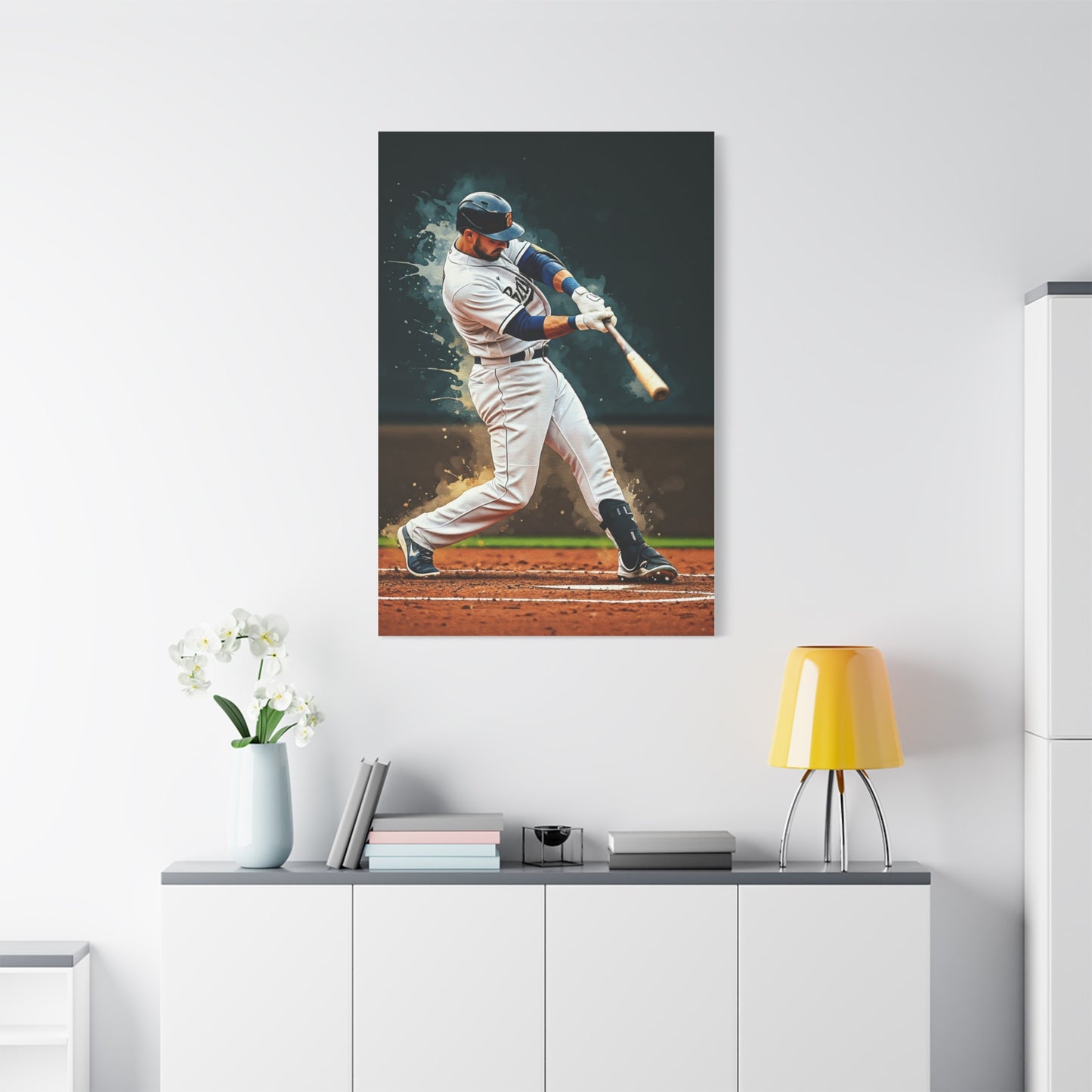 Home Run Swing Impact Baseball Wall Art & Canvas Prints