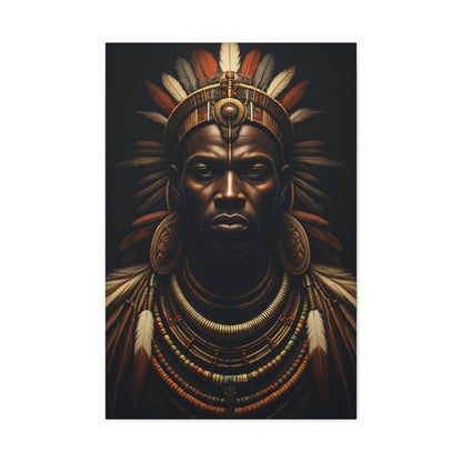 Crowned Tribal King Portrait Wall Art & Canvas Prints