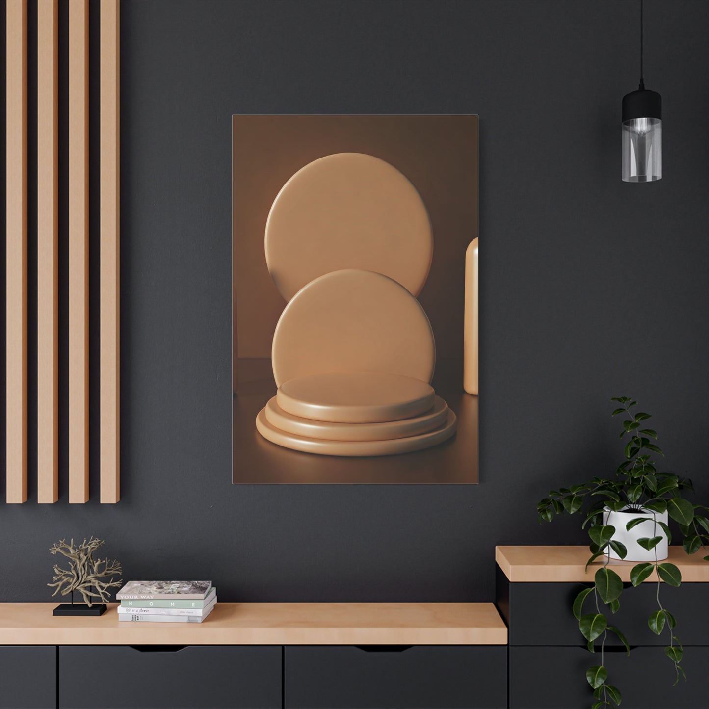 Sculptural Circular Podium Minimal Wall Art & Canvas Prints