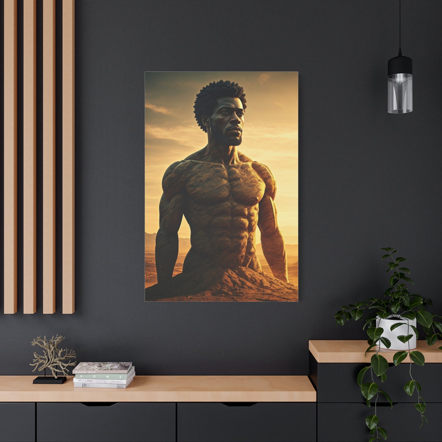 Golden Stone Warrior Portrait Wall Art & Canvas Prints