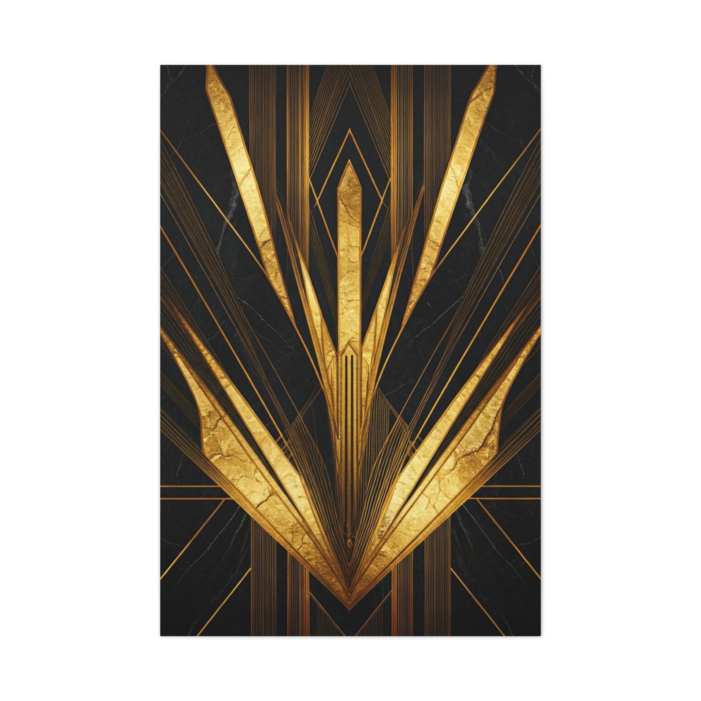 Black Marble Gold Deco Crown Wall Art & Canvas Prints