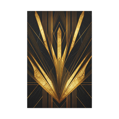 Black Marble Gold Deco Crown Wall Art & Canvas Prints
