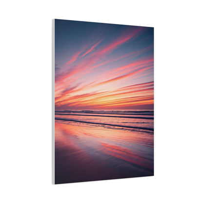 Blush Sky Streaks Coastal Sunset Wall Art & Canvas Prints