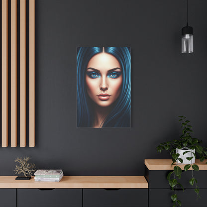 Symmetrical Blue Gaze Portrait Wall Art & Canvas Prints