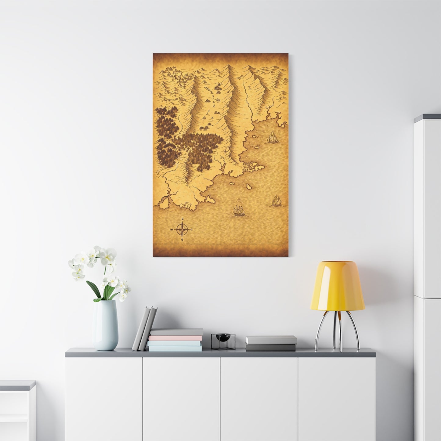 Antique Compass World Map Wall Art & Canvas Prints