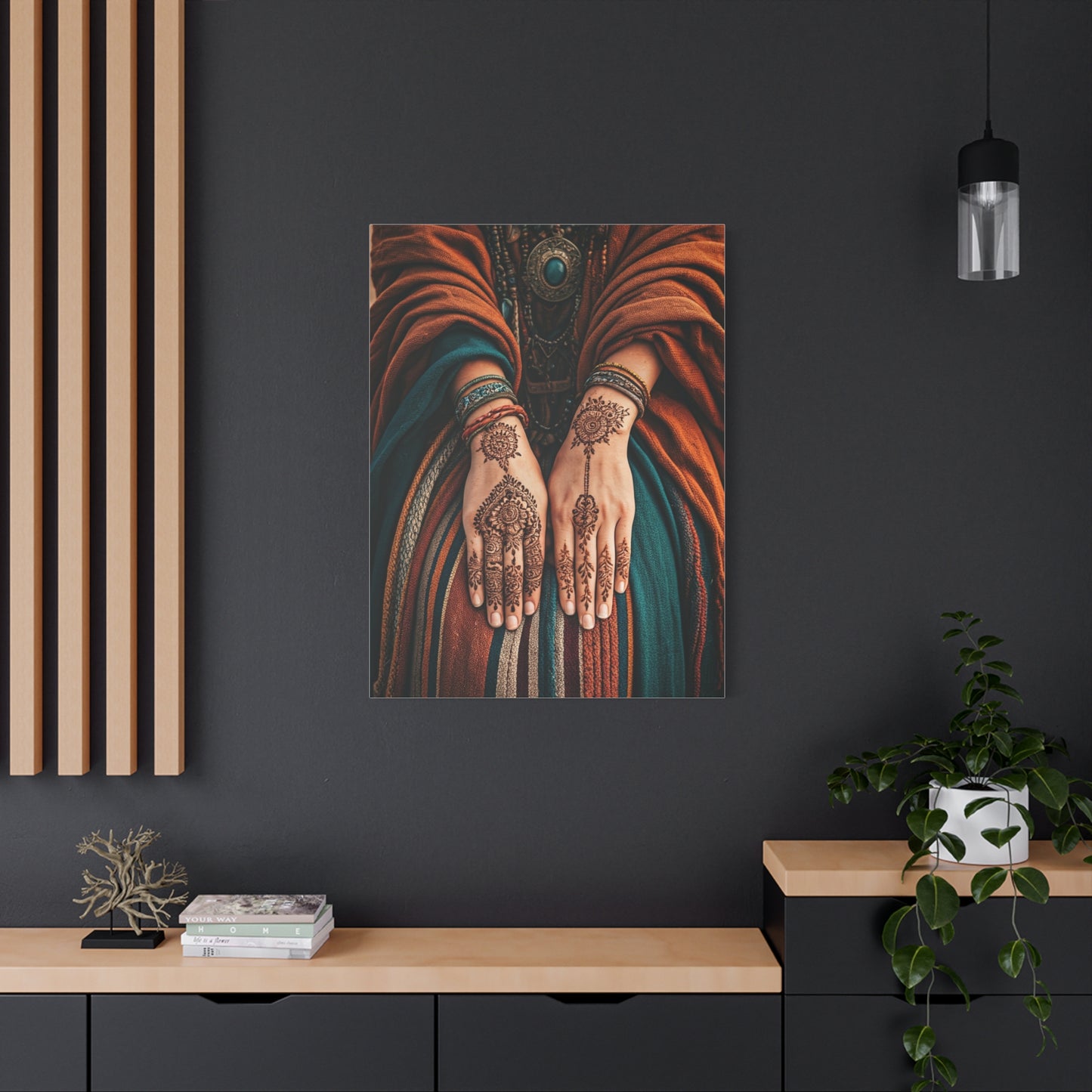 Henna Adorned Hands Bohemian Ritual Wall Art & Canvas Prints