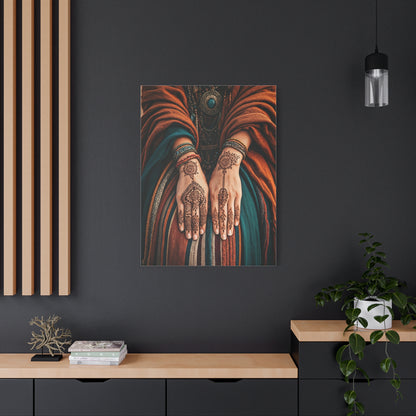 Henna Adorned Hands Bohemian Ritual Wall Art & Canvas Prints