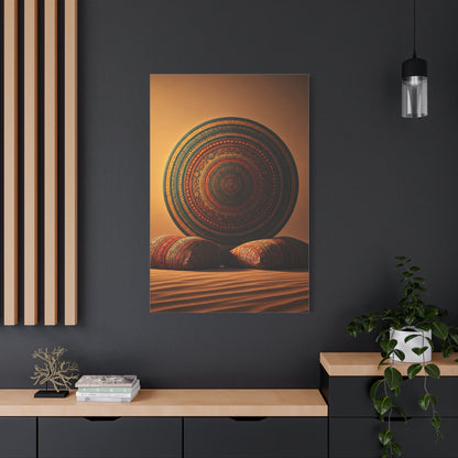 Sacred Mandala Resting in Sand Wall Art & Canvas Prints