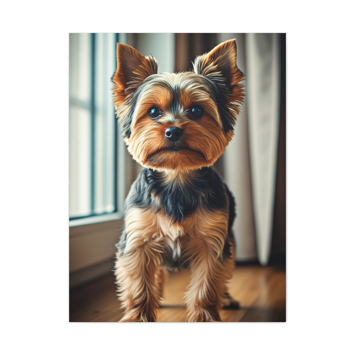 Window Light Yorkie Portrait Wall Art & Canvas Print