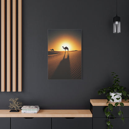 Lone Camel in Desert Sunset Wall Art & Canvas Prints