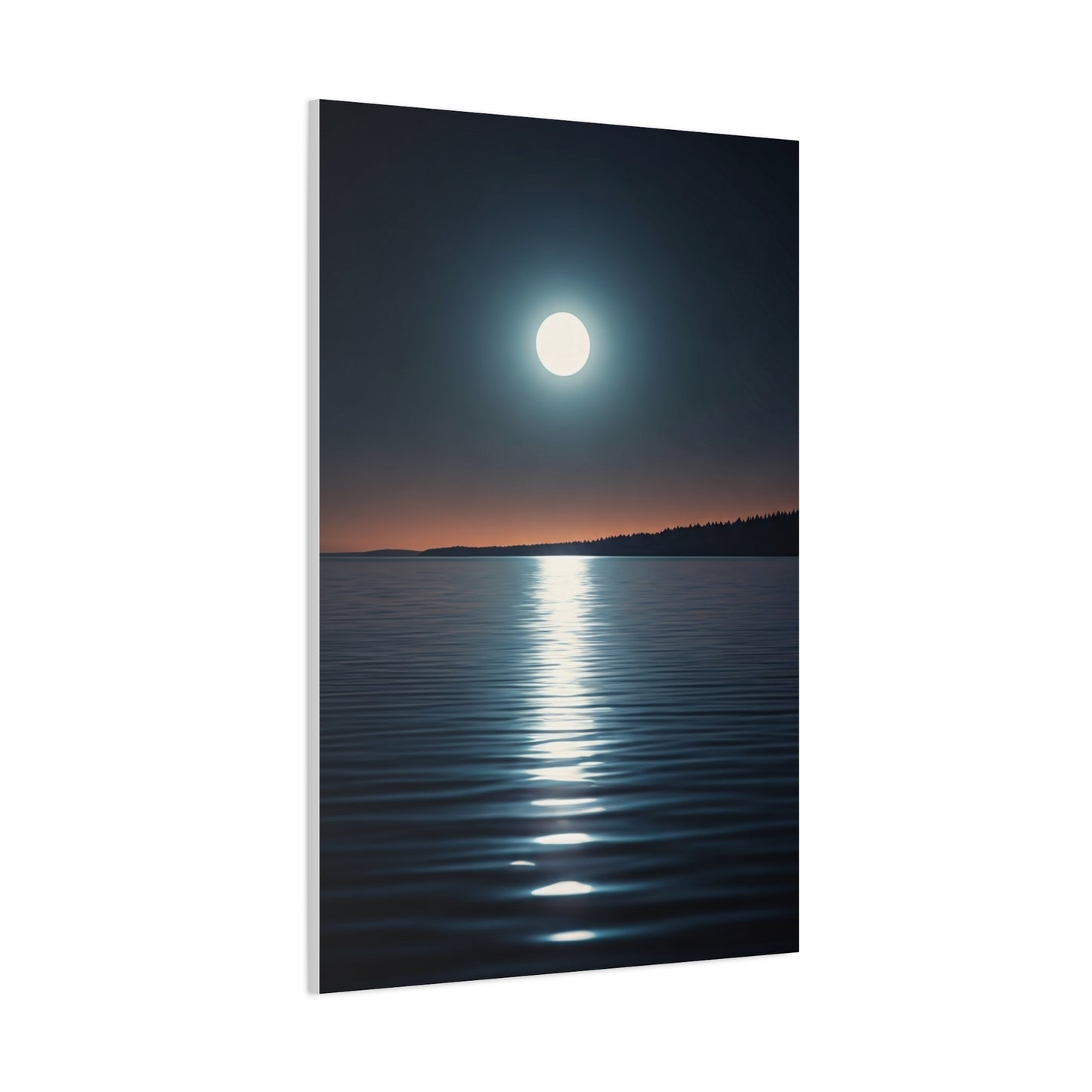 Moonlit Reflection Over Silent Waters Wall Art & Canvas Prints