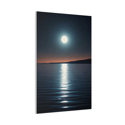 Moonlit Reflection Over Silent Waters Wall Art & Canvas Prints
