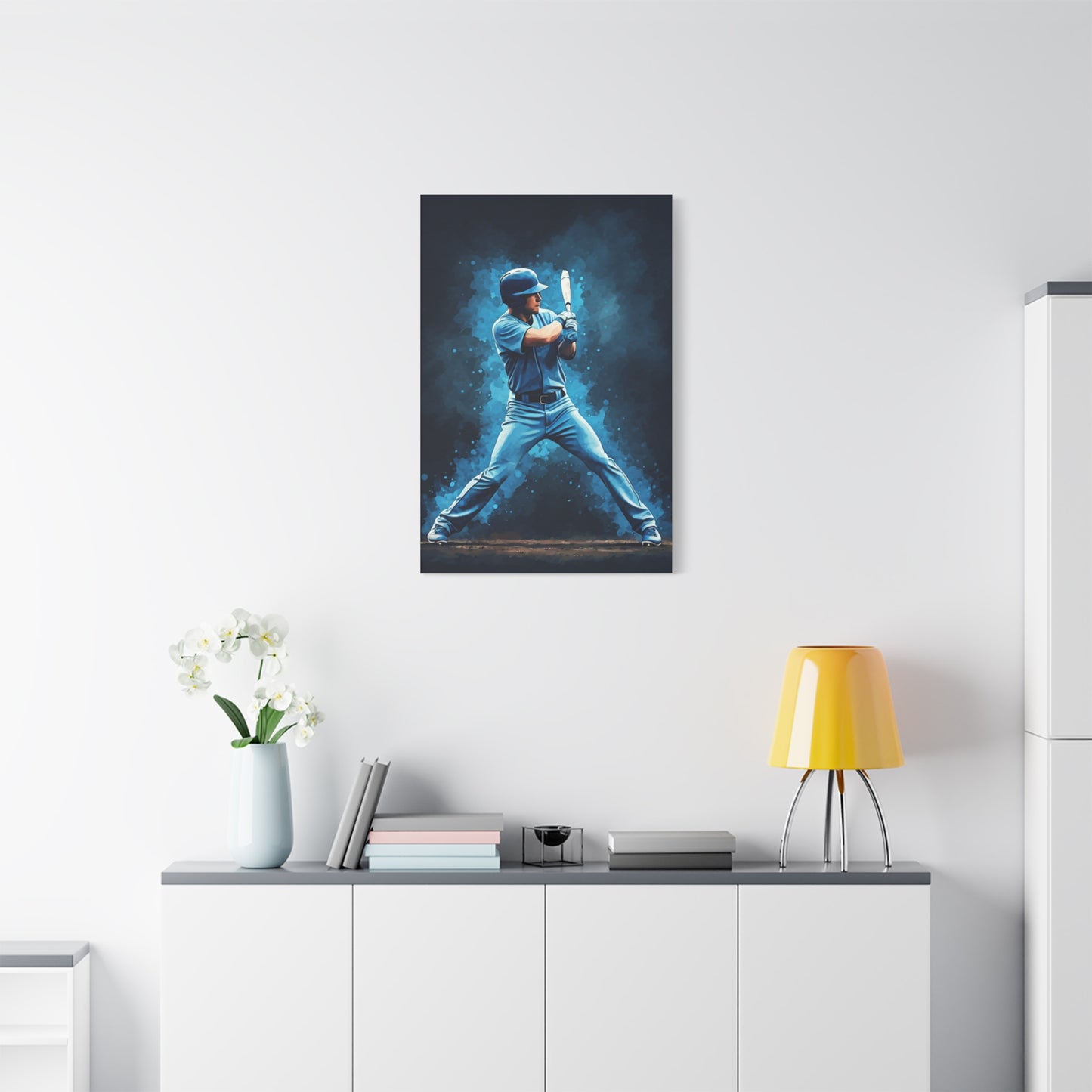 Electric Blue Batter Ready Stance Wall Art & Canvas Prints
