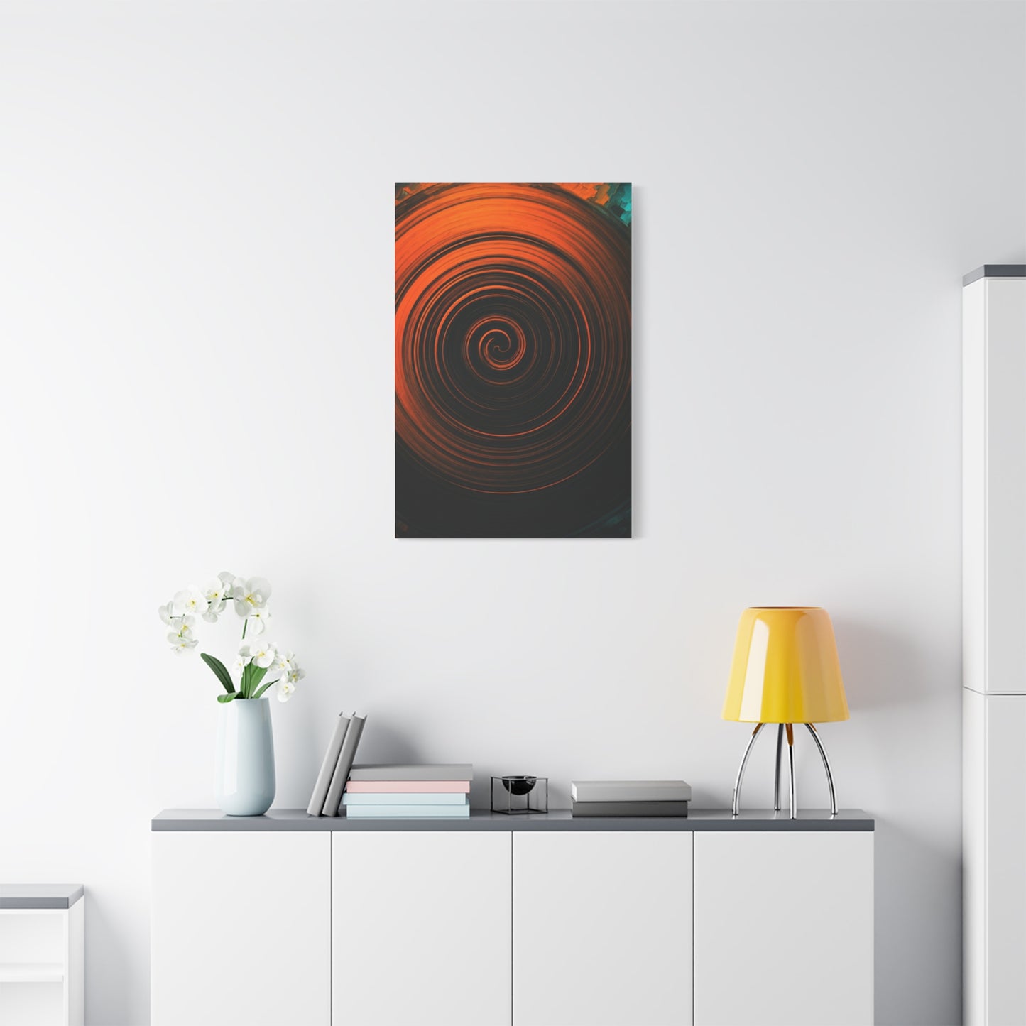 Amber Vortex Spiral Abstract Wall Art & Canvas Prints