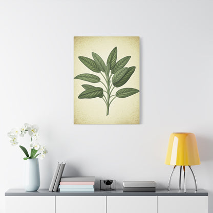 Sage Leaf Medicinal Illustration Wall Art & Canvas Prints