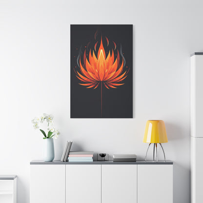 Ember Bloom Flame Lotus Wall Art & Canvas Prints