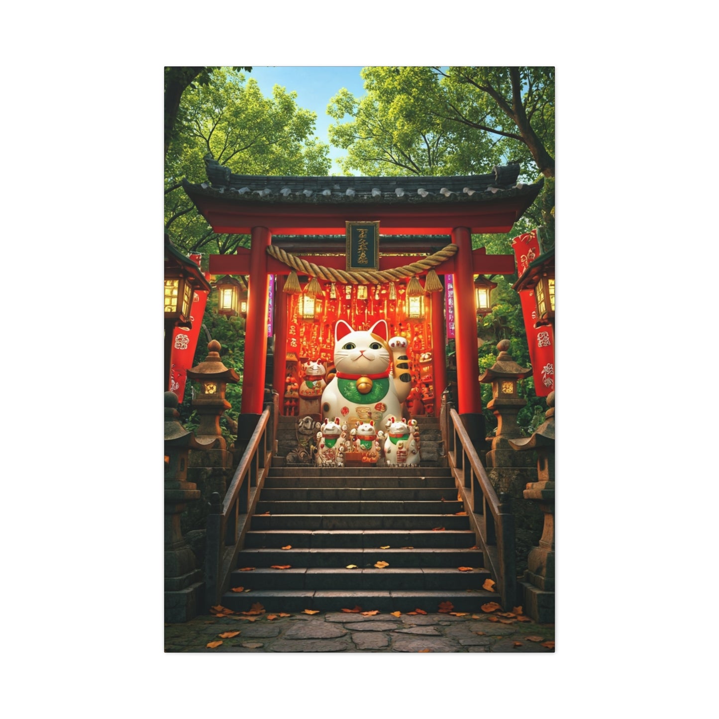 Fortune Cat Shrine Wall Art & Canvas Prints