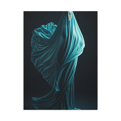 Flowing Blue Fabric Form Wall Art & Canvas Prints