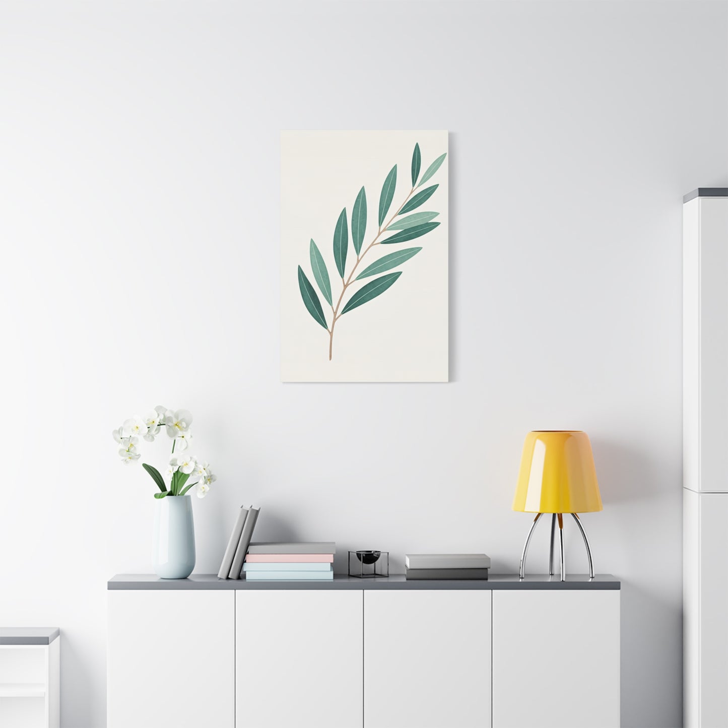Elegant Olive Branch Illustration Wall Art & Canvas Prints