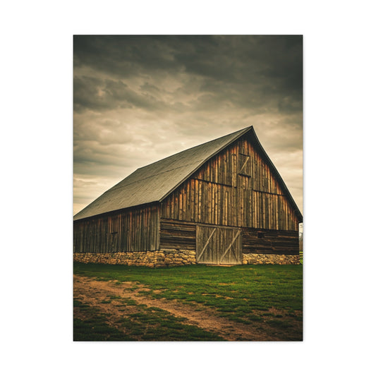 Weathered Stone Base Barn Wall Art & Canvas Prints