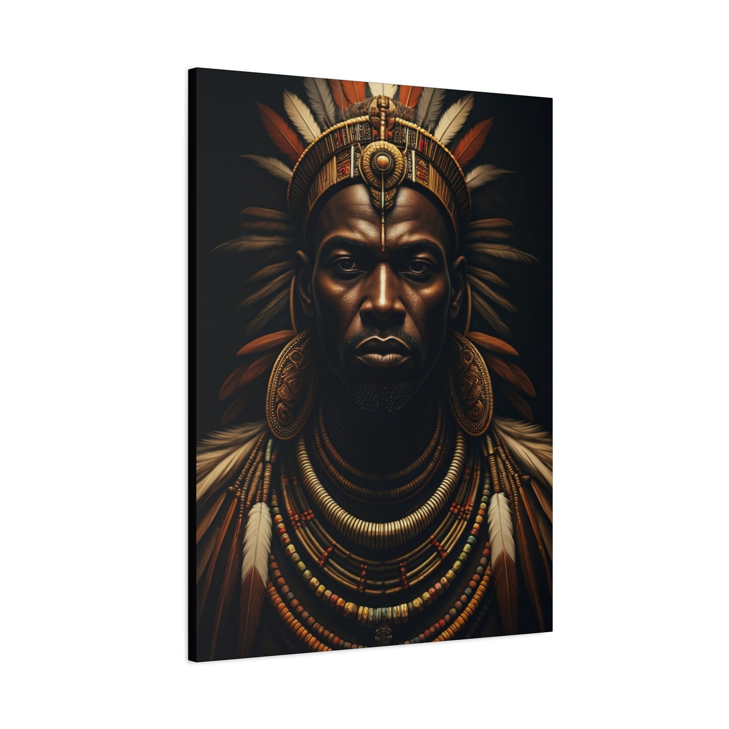 Crowned Tribal King Portrait Wall Art & Canvas Prints