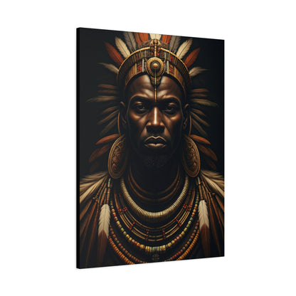 Crowned Tribal King Portrait Wall Art & Canvas Prints