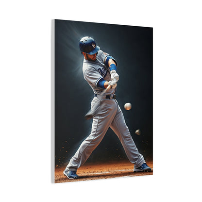 Baseball Impact Swing Close Action Wall Art & Canvas Prints