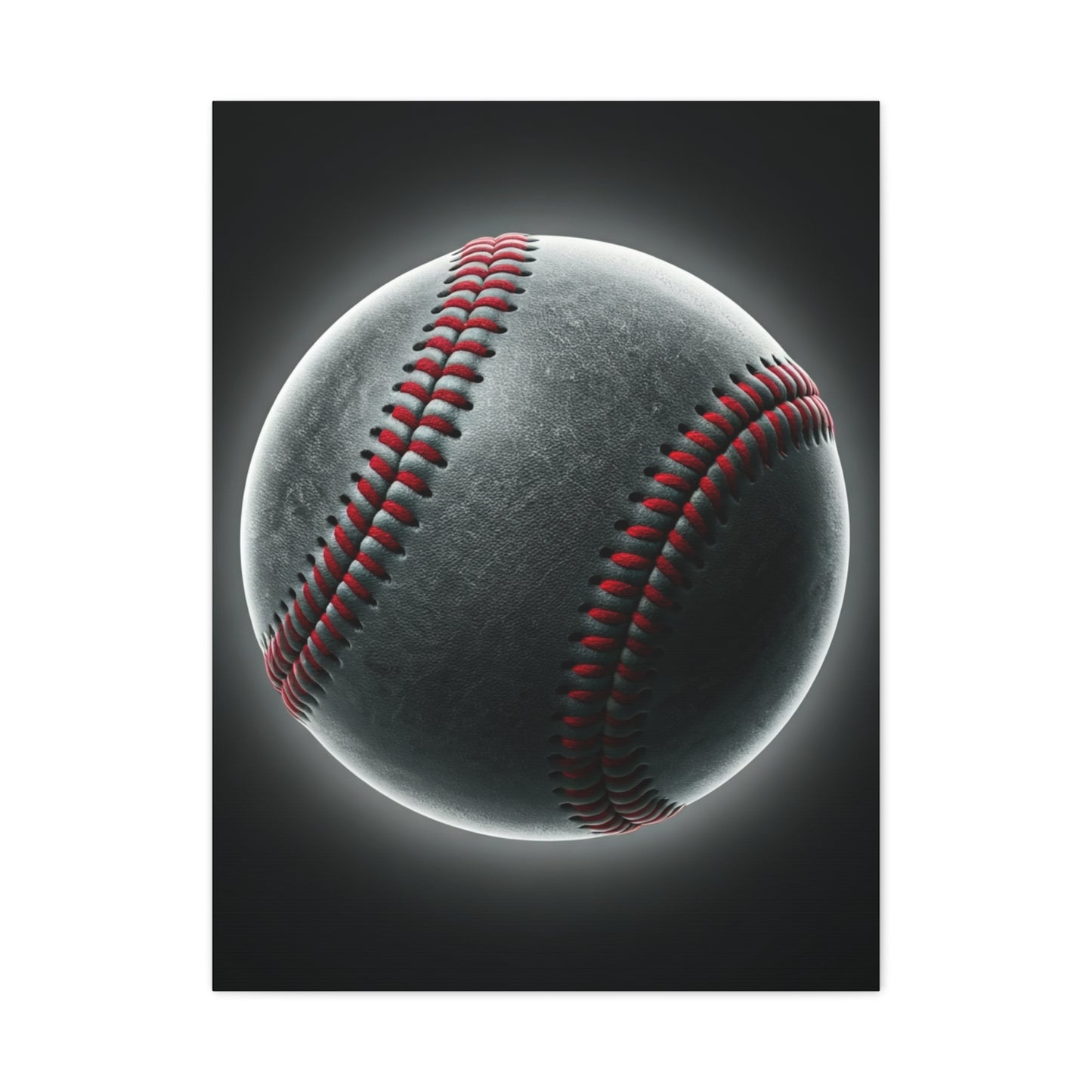 Glowing Baseball Stitch Close-Up Wall Art & Canvas Prints