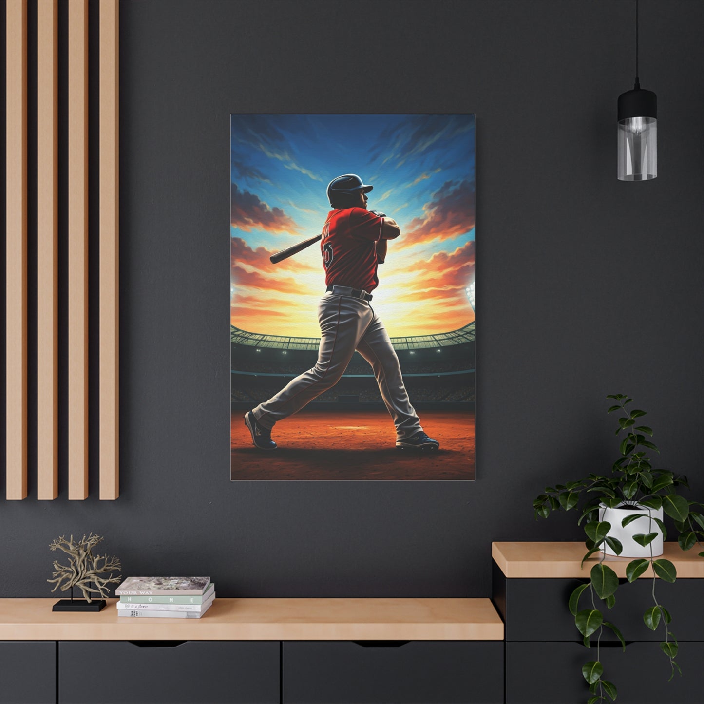 Batter Victory Sunset Stadium Swing Wall Art & Canvas Prints