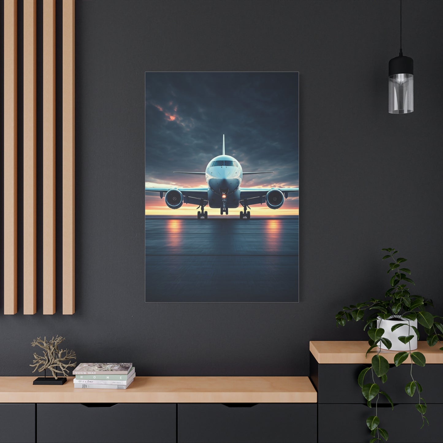 Jet Runway Storm Departure Wall Art & Canvas Prints