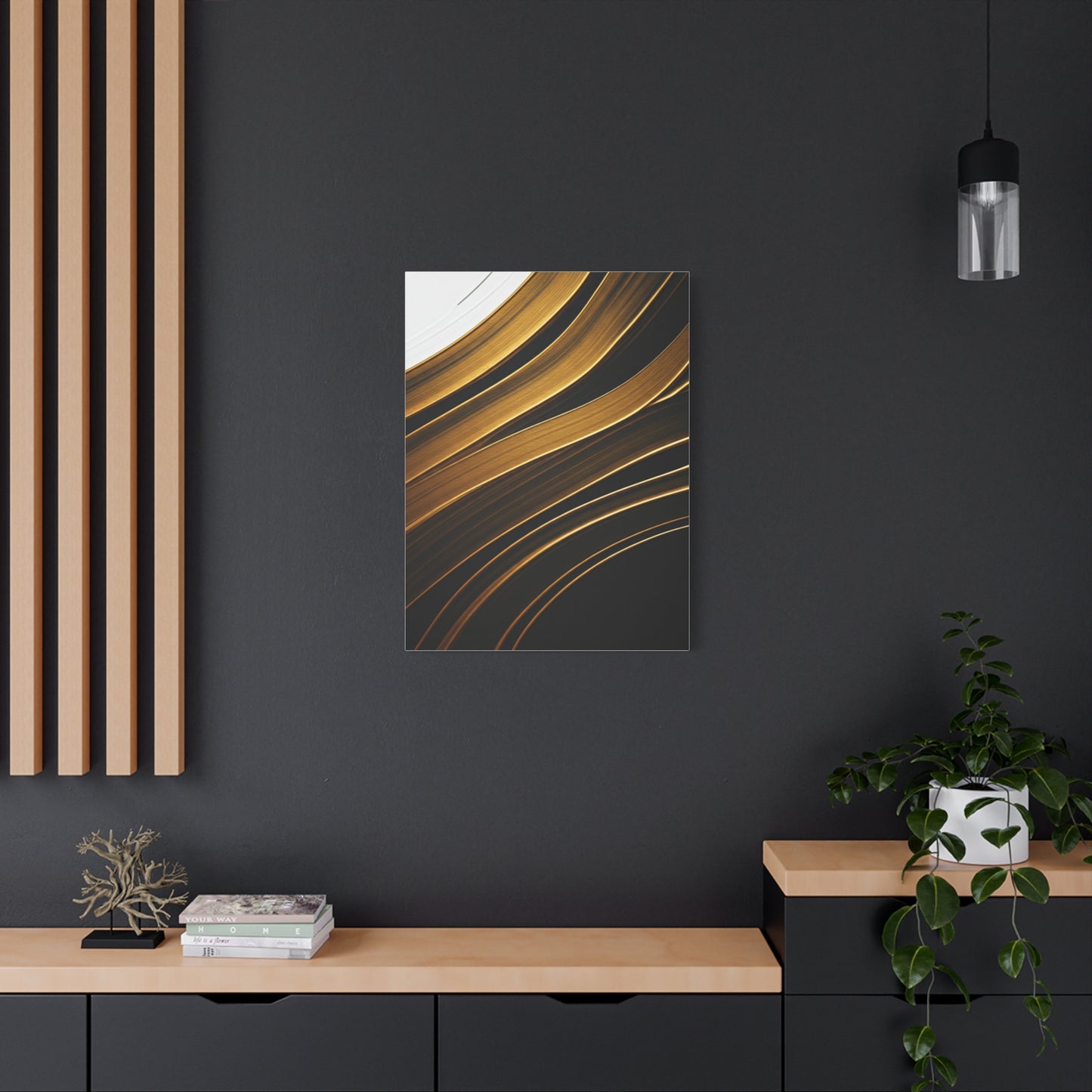 Golden Wave Abstract Wall Art & Canvas Prints