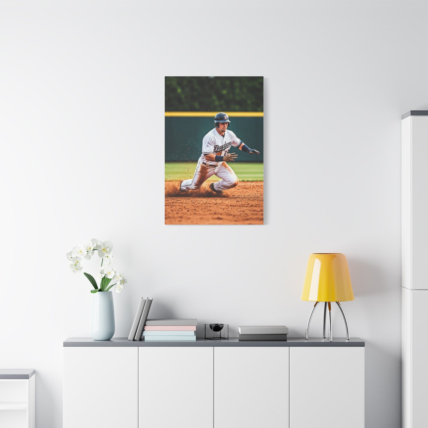 Baseball Slide Into Base Champion Wall Art & Canvas Prints