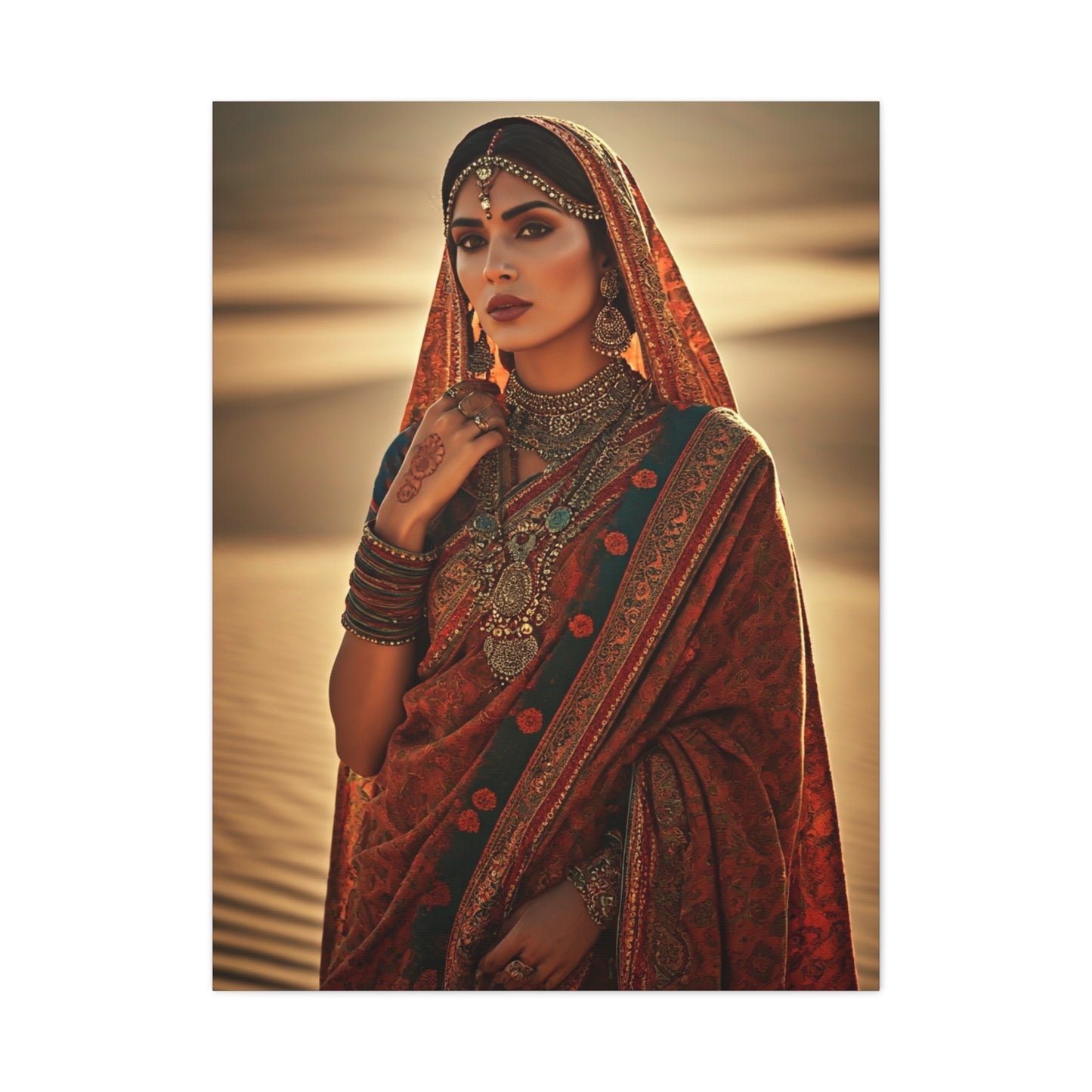 Ornate Desert Bride Bohemian Portrait Wall Art & Canvas Prints