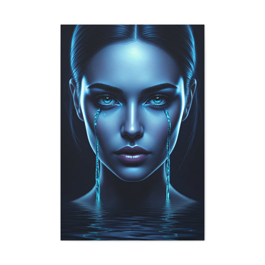 Blue Tears Reflection Portrait Wall Art & Canvas Prints