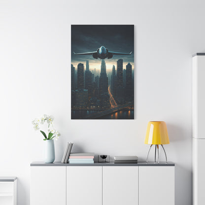 City Skyline Aircraft Journey Wall Art & Canvas Prints