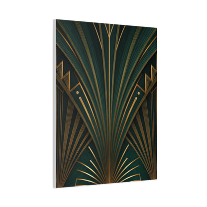 Emerald Radiance Fan Art Deco Wall Art & Canvas Prints