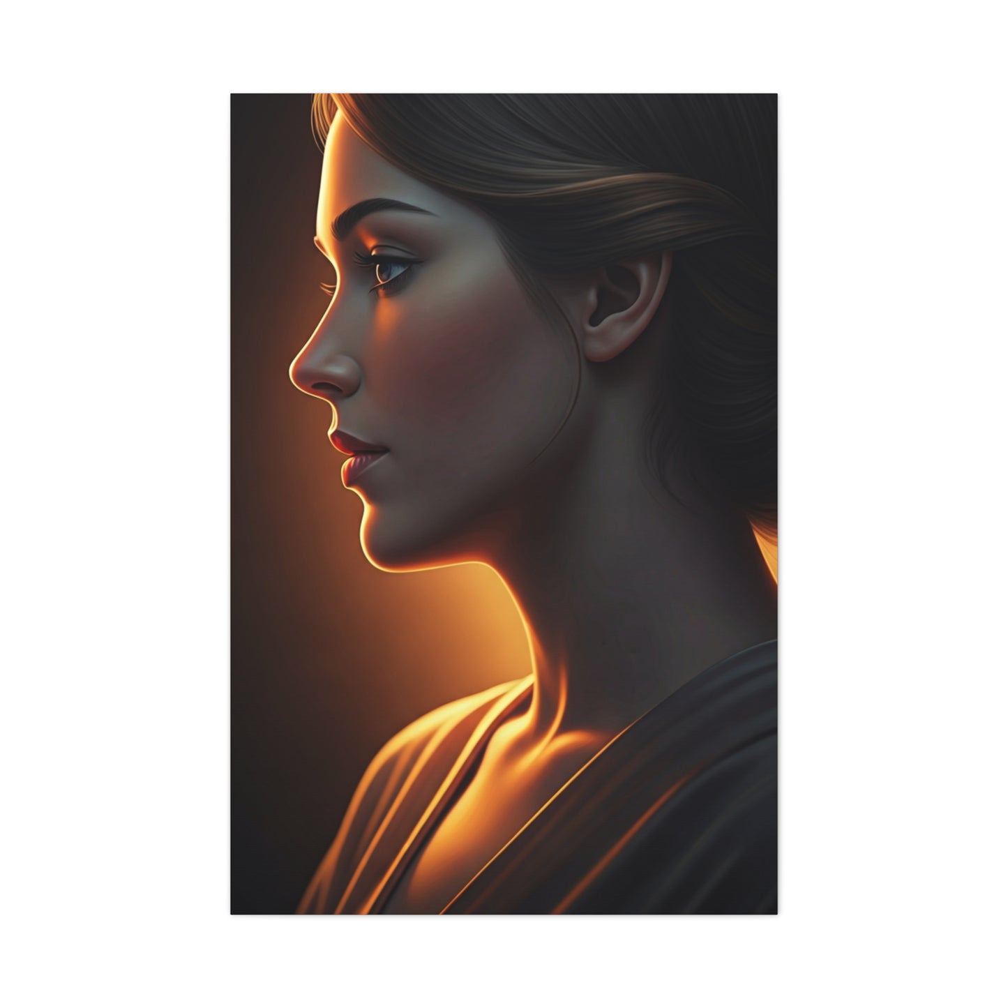 Soft Profile Glow Portrait Wall Art & Canvas Prints