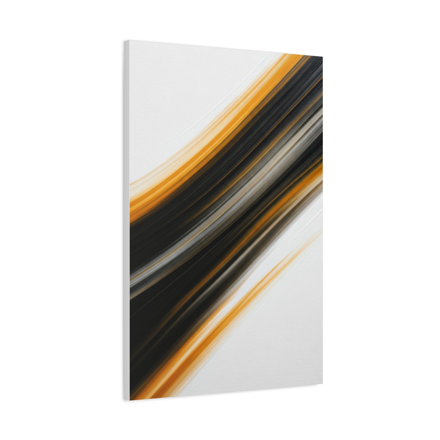 Black and Gold Diagonal Flow Abstract Wall Art & Canvas Prints