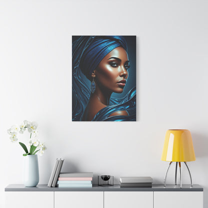 Blue Silk Elegance Portrait Wall Art & Canvas Prints