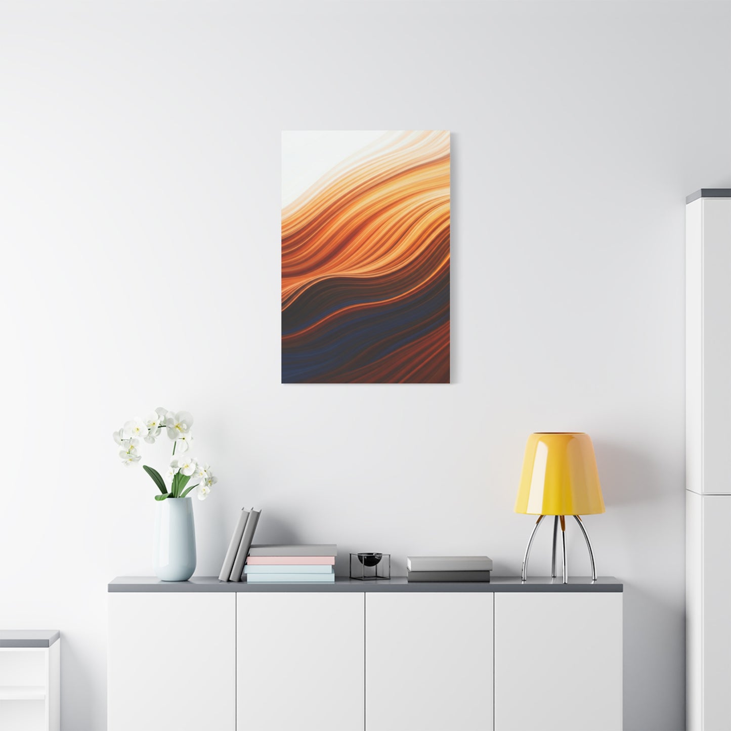 Warm Layered Wave Abstract Wall Art & Canvas Prints