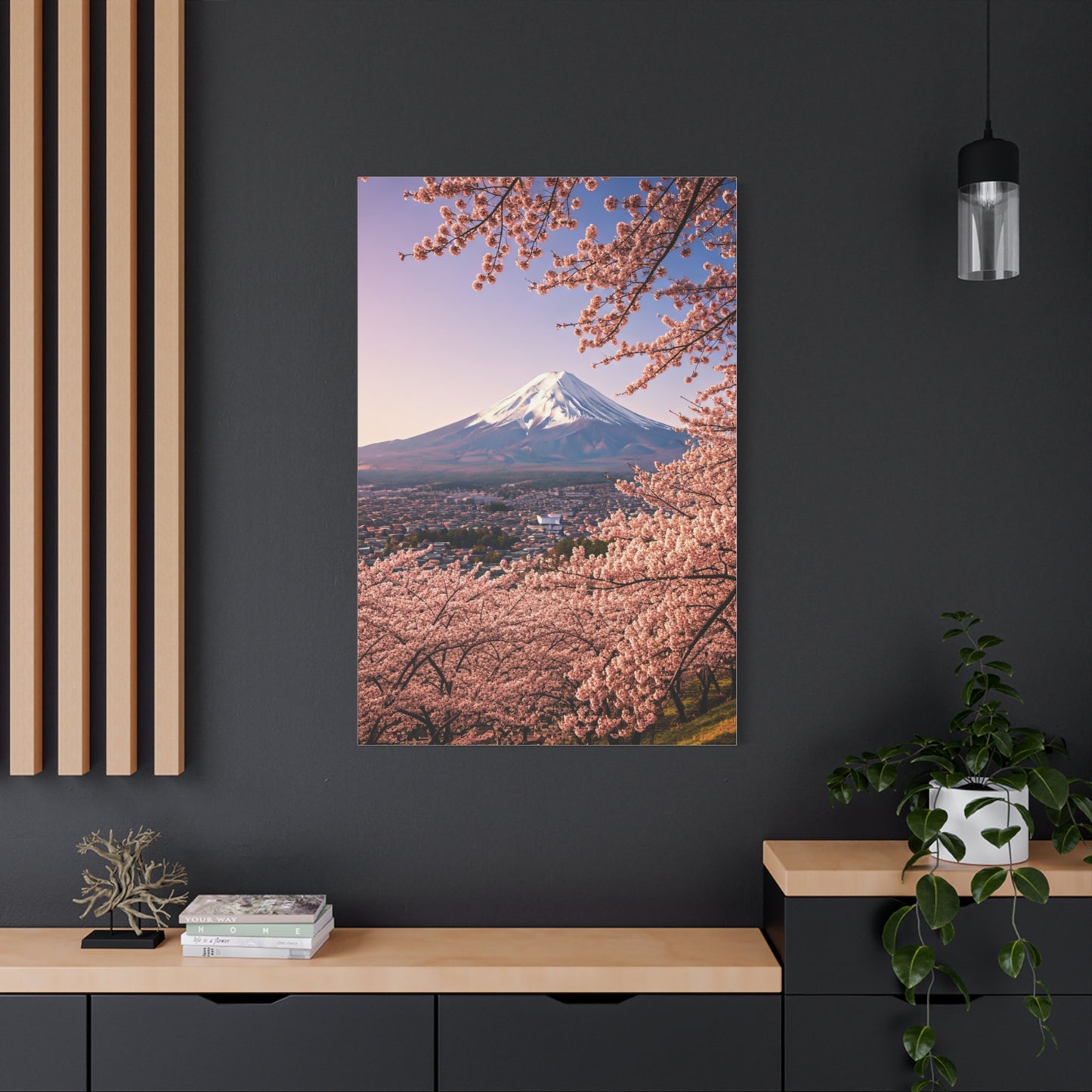 Mount Fuji Over Sakura Blossom Hillside Wall Art & Canvas Prints