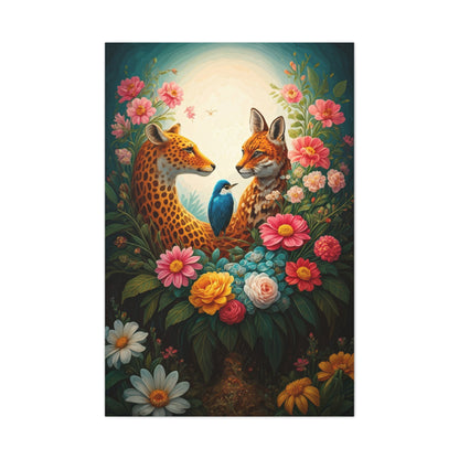 Floral Harmony Wildlife Portrait Wall Art & Canvas Prints