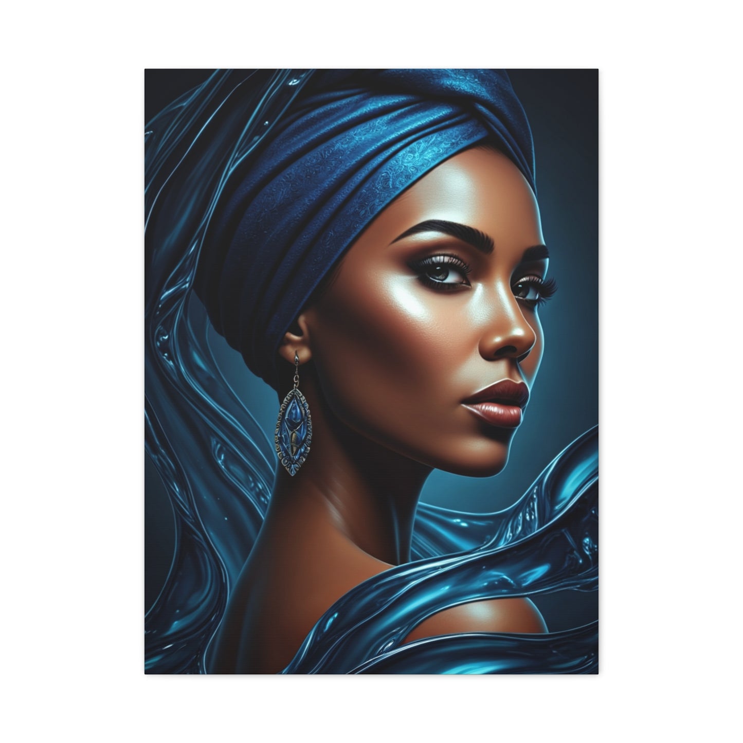 Blue Silk Elegance Portrait Wall Art & Canvas Prints