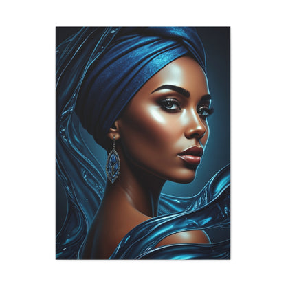 Blue Silk Elegance Portrait Wall Art & Canvas Prints