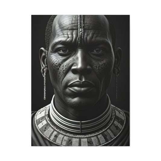 Tribal Elder with Ornamental Collar Wall Art & Canvas Prints