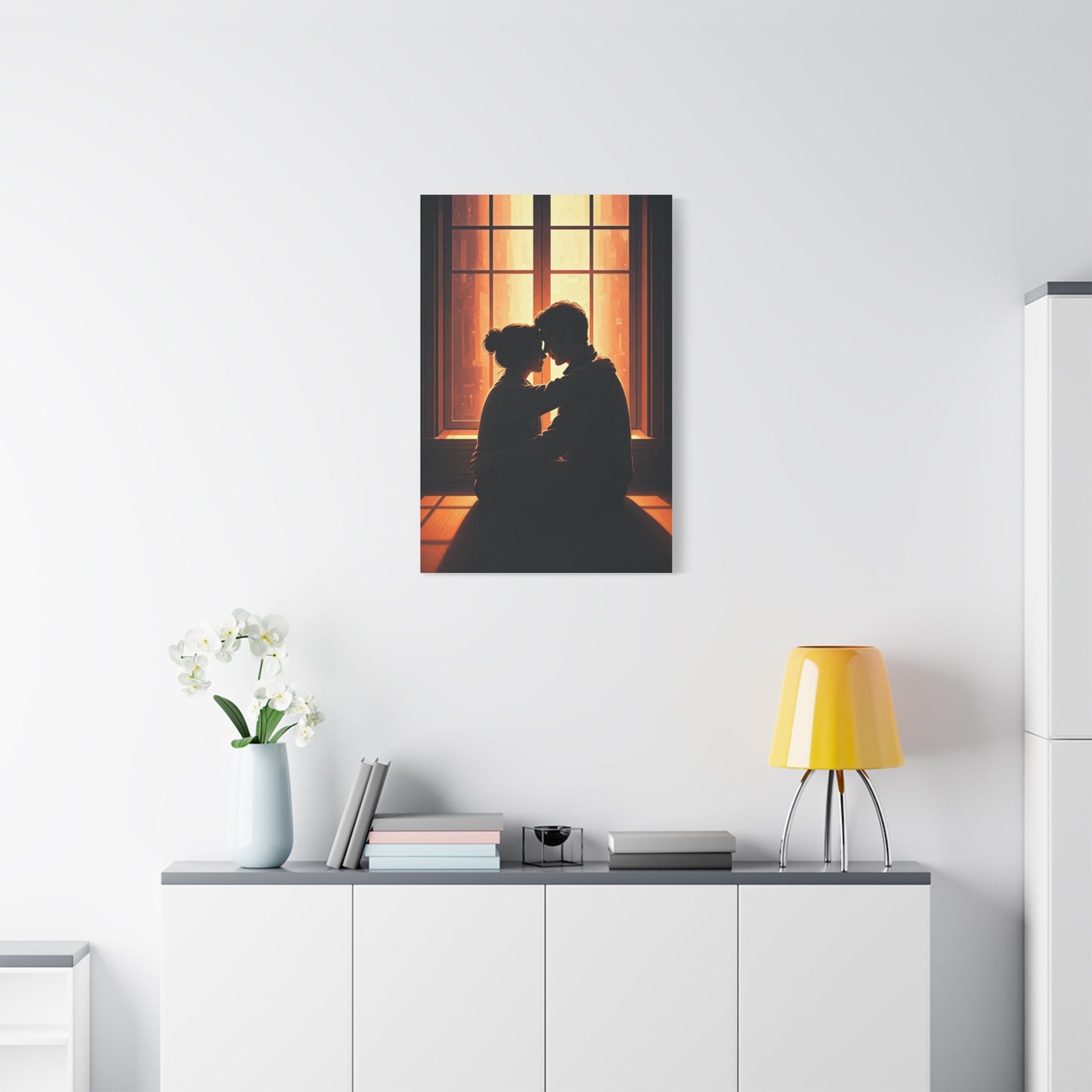 Quiet Embrace by Sunlit Window Wall Art & Canvas Prints